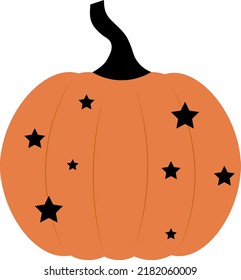 Pumpkin with stars vector illustration