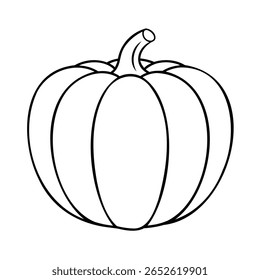 Calabaza con líneas curvas de tallo en una calabaza de calabaza