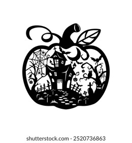 Pumpkin stencil for cutting and scrapbooking, Design Element for Thanksgiving and Halloween Holidays