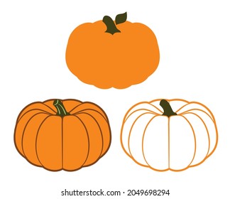 Pumpkin, stencil, simple isolated vector image, icon, symbol, logo 