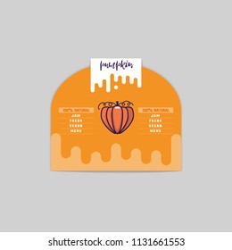 Pumpkin sticker and eco products. Pumpkin web element, Isolated Vector.