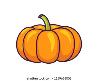 Pumpkin. Sticker, patch, badge, pin for kids, children, babies. Vector illustration.