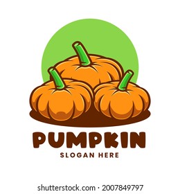 Pumpkin Summer Cartoon Logo Template