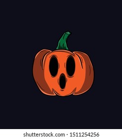 pumpkin with a surprised face like screaming