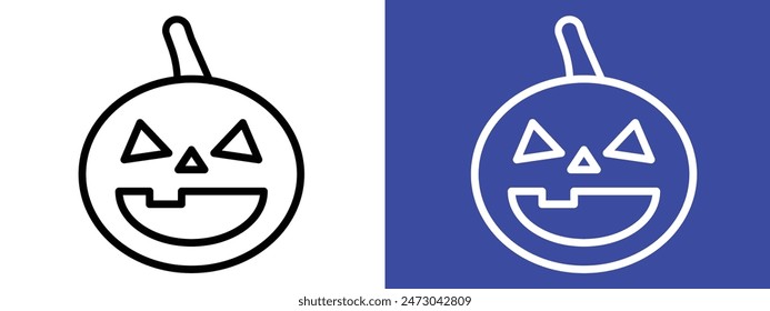 Pumpkin Symbol Icon Ideal for Halloween and Autumn Decorations