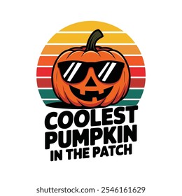 pumpkin t shirt design, coolest pumpkin in the patch t shirt design