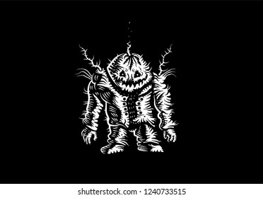 Pumpkin tattoo - vector illustration