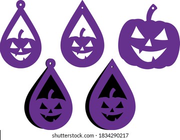 Pumpkin teardrop earrings | Halloween themed earrings