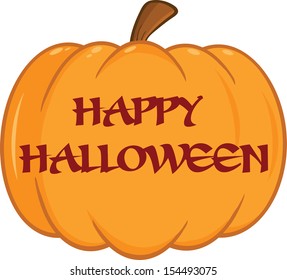 Pumpkin With Text Cartoon Illustration