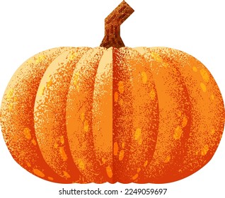 Pumpkin textured icon. Flat autumn harvest vegetable