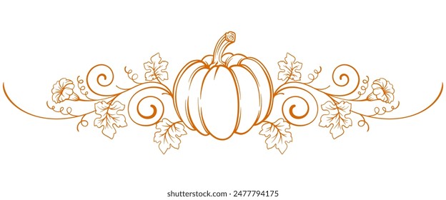 Pumpkin thanksgiving element vector illustration