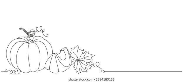 Pumpkin thannks giving line art vector illustration