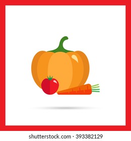 Pumpkin, tomato and carrot