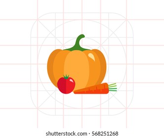 Pumpkin, tomato and carrot