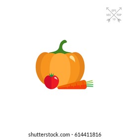 Pumpkin, tomato and carrot
