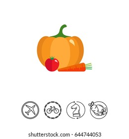 Pumpkin, tomato and carrot