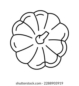 pumpkin top view line icon vector. pumpkin top view sign. isolated contour symbol black illustration