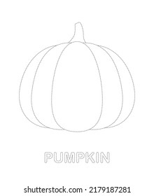 Pumpkin tracing worksheet for kids