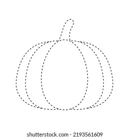 Pumpkin tracing worksheet for kids