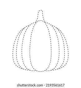 Pumpkin tracing worksheet for kids