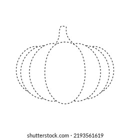 Pumpkin tracing worksheet for kids