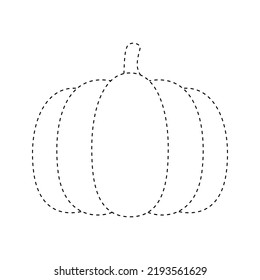 Pumpkin Tracing Worksheet Kids Stock Vector (Royalty Free) 2193561629 ...