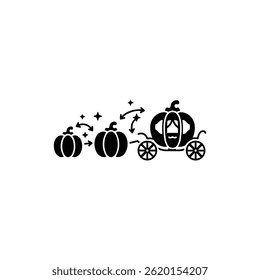 Pumpkin Transforming into Carriage Representing a Fairy Tale Transformation