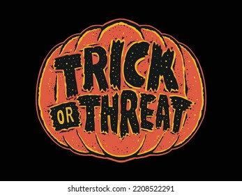 Pumpkin trick or threat illustration