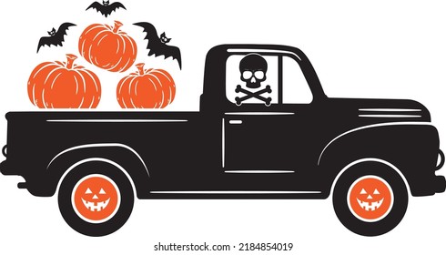 Pumpkin Truck 2 Halloween Vector File