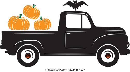 Pumpkin Truck 3 Halloween Vector File