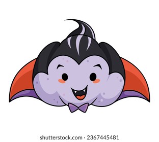 Pumpkin vampire for Halloween cartoon vector illustration