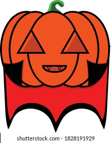 Ilustración de vectores de Halloween con vampiros de calabaza
