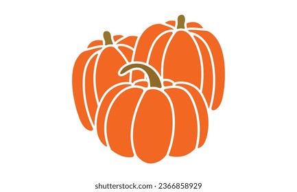 Pumpkin of various shapes and colors. Thanksgiving and Halloween Elements.
