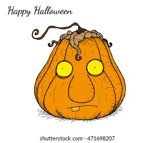 Pumpkin vector by hand drawing.Pumpkin in halloween.