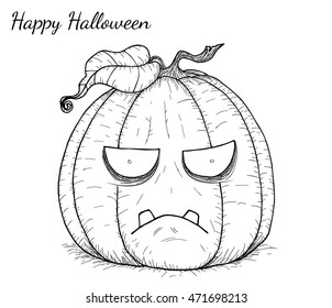 Pumpkin vector by hand drawing.Pumpkin in halloween.