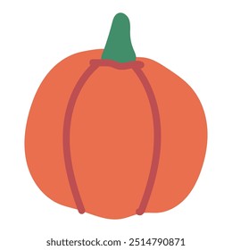 Pumpkin vector cartoon autumn design element isolated on a white background.