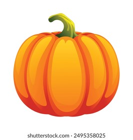 Ilustración de dibujos animados de Vector de calabaza aislado sobre fondo blanco