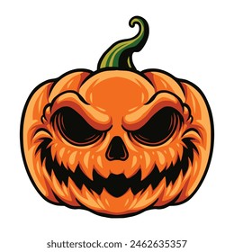 Pumpkin vector cartoon illustration logo icon