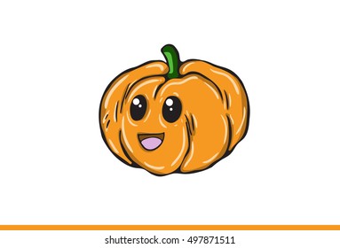 Pumpkin vector cartoon isolated on white background.Vector illustration.