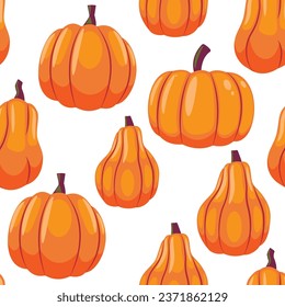 Pumpkin vector cartoon seamless pattern background for wallpaper, wrapping, packing, and backdrop.