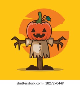 pumpkin vector character illustration design. halloween design.
