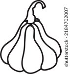 Pumpkin Vector, Clip Art, Black and White