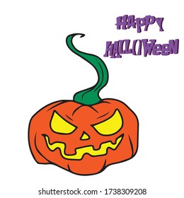 Pumpkin , vector design for banner, poster, greeting card, party invitation.Traditional element of Halloween. Vector illustration.