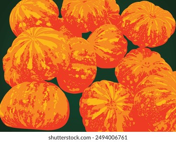 Pumpkin vector, drawing clipart, Illustration, Graphic Painting, design art, logo, trick or treat, fun party, Halloween Greeting design element, Cool Halloween Celebrity Costumes illustration