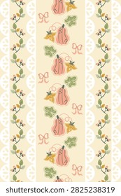 pumpkin vector fabric pattern silhouettes flat design and line art, Fretwork,