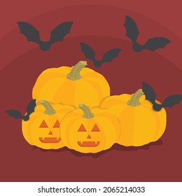 Pumpkin vector  with flat design 