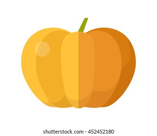 Pumpkin vector in flat style design. Vegetable illustration for conceptual banners, icons, app pictogram, infographic, and logotype elements. Isolated on white background.     