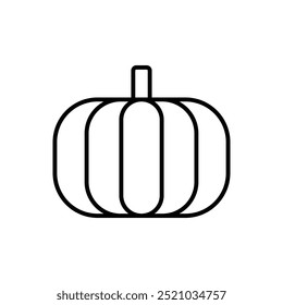 Ícone de vetor de abóbora. Ilustração minimalista de abóbora de outono. Halloween, Jack O Lantern, tempero de abóbora, conceitos culinários.