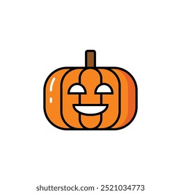 Ícone de vetor de abóbora. Ilustração minimalista de abóbora de outono. Halloween, Jack O Lantern, tempero de abóbora, conceitos culinários.