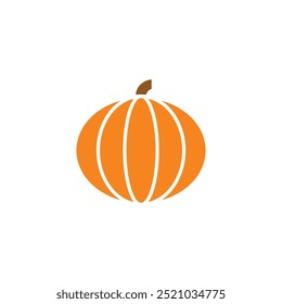 Ícone de vetor de abóbora. Ilustração minimalista de abóbora de outono. Halloween, Jack O Lantern, tempero de abóbora, conceitos culinários.